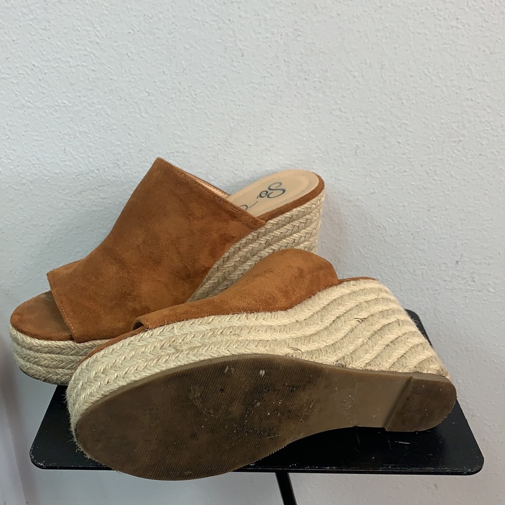 So Me Raffia Wedge Sandals View 3